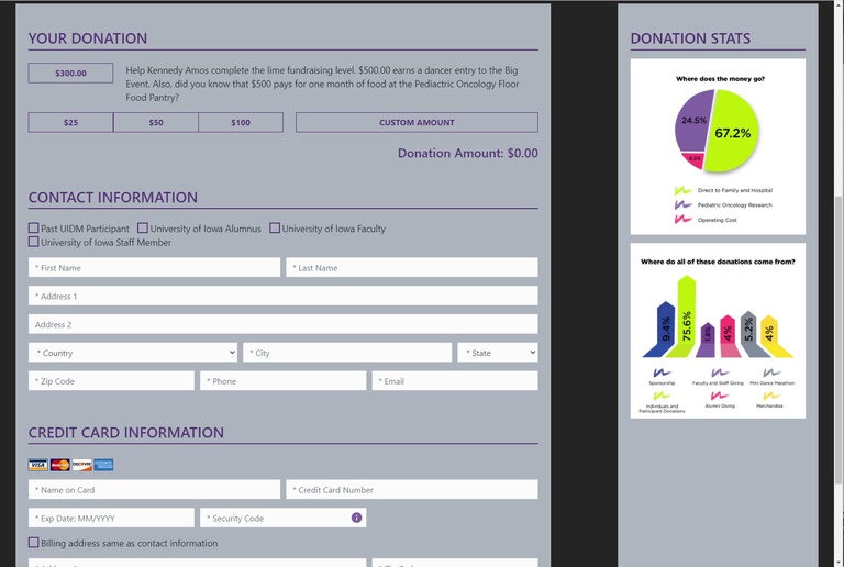 Dancer Marathon Dancer Donation Form