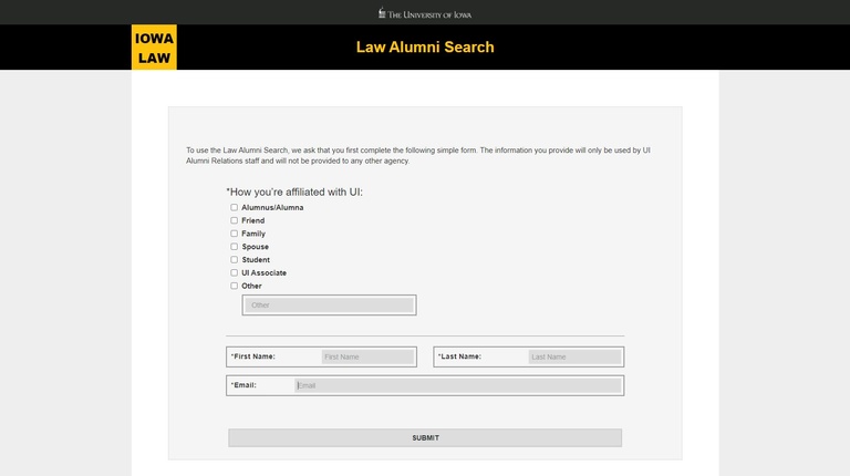 Law Alumni Directory Search User Info View